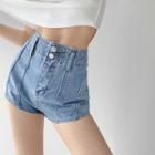 Stitched Skinny Denim Hot Shorts In 5 Colors