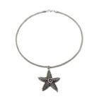 Alloy Starfish Pendant Necklace Silver - One Size