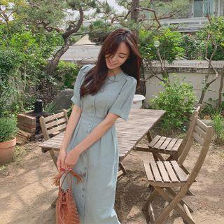 Button-up Linen Dress