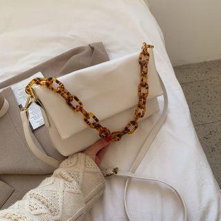 Flap Acrylic Chain Crossbody Bag