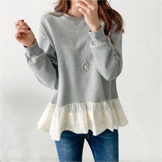 Frill-hem Dip-back Sweatshirt