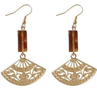 Bead & Fan Dangle Earring