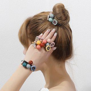 Bead Faux Pearl Hair Tie