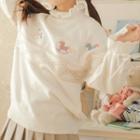 Ruffled Carousel Horse Embroidered Sweater