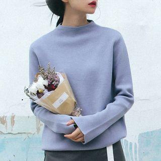 High-neck Boxy Sweater