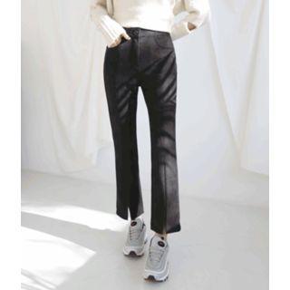Flat-front Slit-front Pants