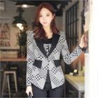 Notched-lapel Houndstooth Jacket