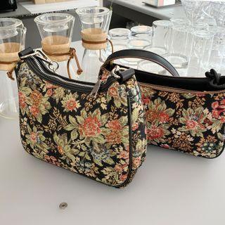 Floral-jacquard Shoulder Bag In 2 Types