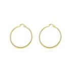Simple And Fashion Plated Gold Geometric Round Earrings Golden - One Size