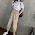 Set: Crop Harem Pants + Short-sleeve T-shirt