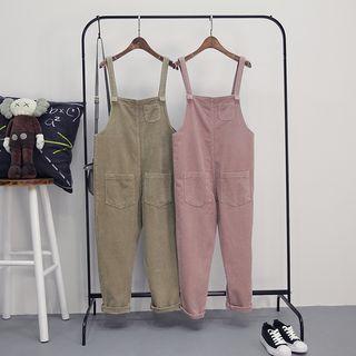 Corduroy Cropped Pinafore Jumpsuit