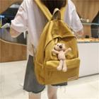 Plain Backpack / Bear Bag Charm / Set