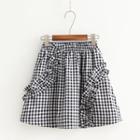 Frilled Gingham A-line Skirt