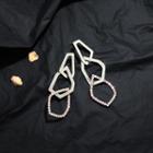 Geometric Drop Earring 1 Pairs - 925 Silver Needle - Gold - One Size