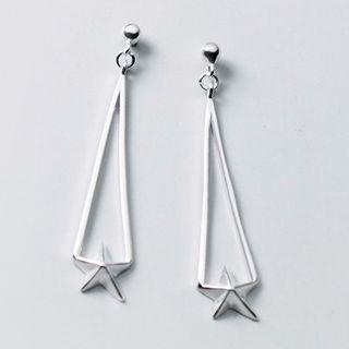 Star Drop Dangle Earring 1 Pair - S925 Sterling Silver Earring - One Size
