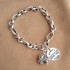 Elephant Pendant Alloy Bracelet Sl0604 - Silver - One Size
