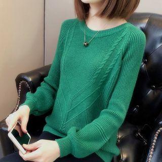 Plain Puff-sleeve Sweater