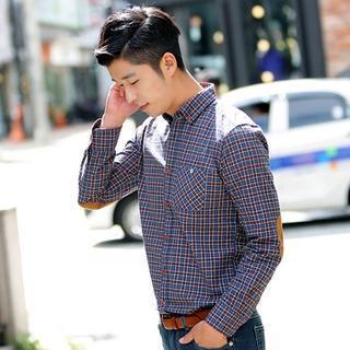 Elbow Patch Plaid Shirt