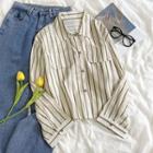 Striped Shirt Dark Khaki Stripes - Off-white - One Size