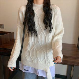 Mock-two-piece Knit Top