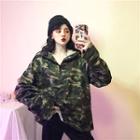 Camouflage Hooded Jacket As Shown In Figure - One Size