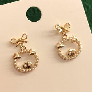 Faux Pearl Pig Drop Earring 1 Pair - Earrings - One Size