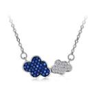 925 Sterling Silver Elegant Fashion Clouds Necklace With Blue And White Austrian Element Crystal Silver - One Size