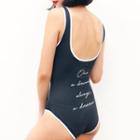 Lettering Back Tipped Swimsuit