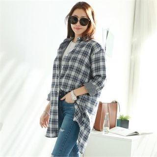 Plaid Long Cotton Shirt