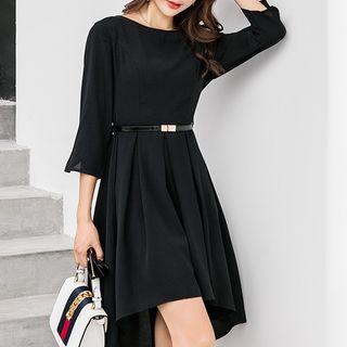 3/4-sleeve A-line Fishtail Dress