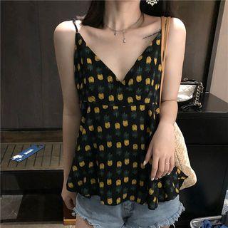 Spaghetti Strap Pineapple Top As Shown In Figure - One Size