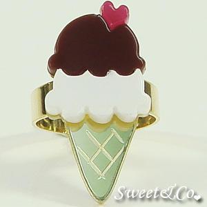 Mini Chocolate Ice-cream Gold Ring