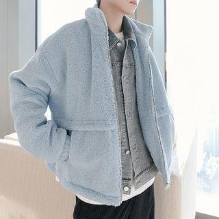 Mock Two Piece Fleece Zip Jacket