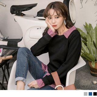 Dotted Panel Mock Two Piece Top