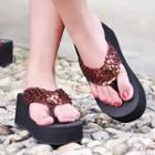 Sequined Wedge Flip Lops