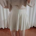 Knitted A-line Mini Pleat Skirt