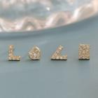 Love Lettering Rhinestone Sterling Silver Earring