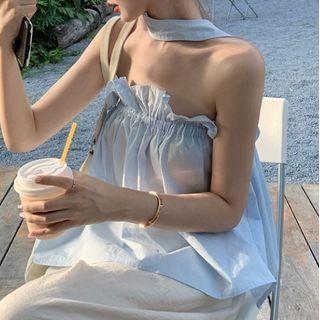 Off-shoulder Frill Trim Camisole Top