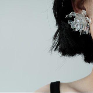 Resin Fringed Earring 1 Pair - White - One Size