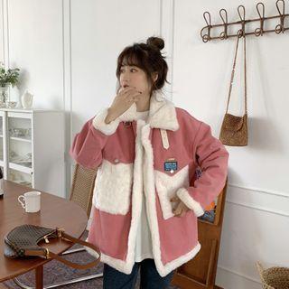 Fluffy Panel Button Jacket