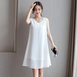 Sleeveless Chiffon Shift Dress