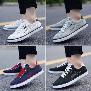 Embroidered Lace Up Sneakers