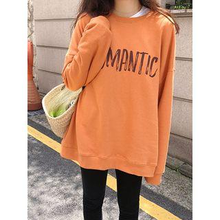 Romantic Lettering Oversized Pullover
