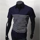 Stripe-pattern Short-sleeve Shirt