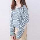 Elbow Patch Striped Pullover