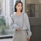 Plain Pullover Light Blue - One Size