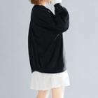 Mock Two-piece Mini Sweatshirt Dress Black & White - One Size