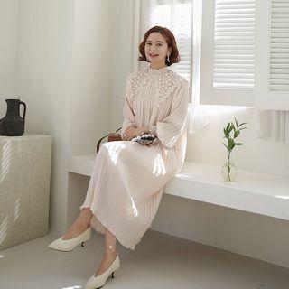 Crochet-capelet Long Pleat Dress