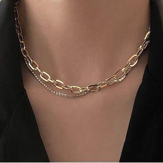 Layered Necklace Gold & Silver - One Size