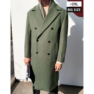 Double-breasted Wool Blend Coat In 4 Types